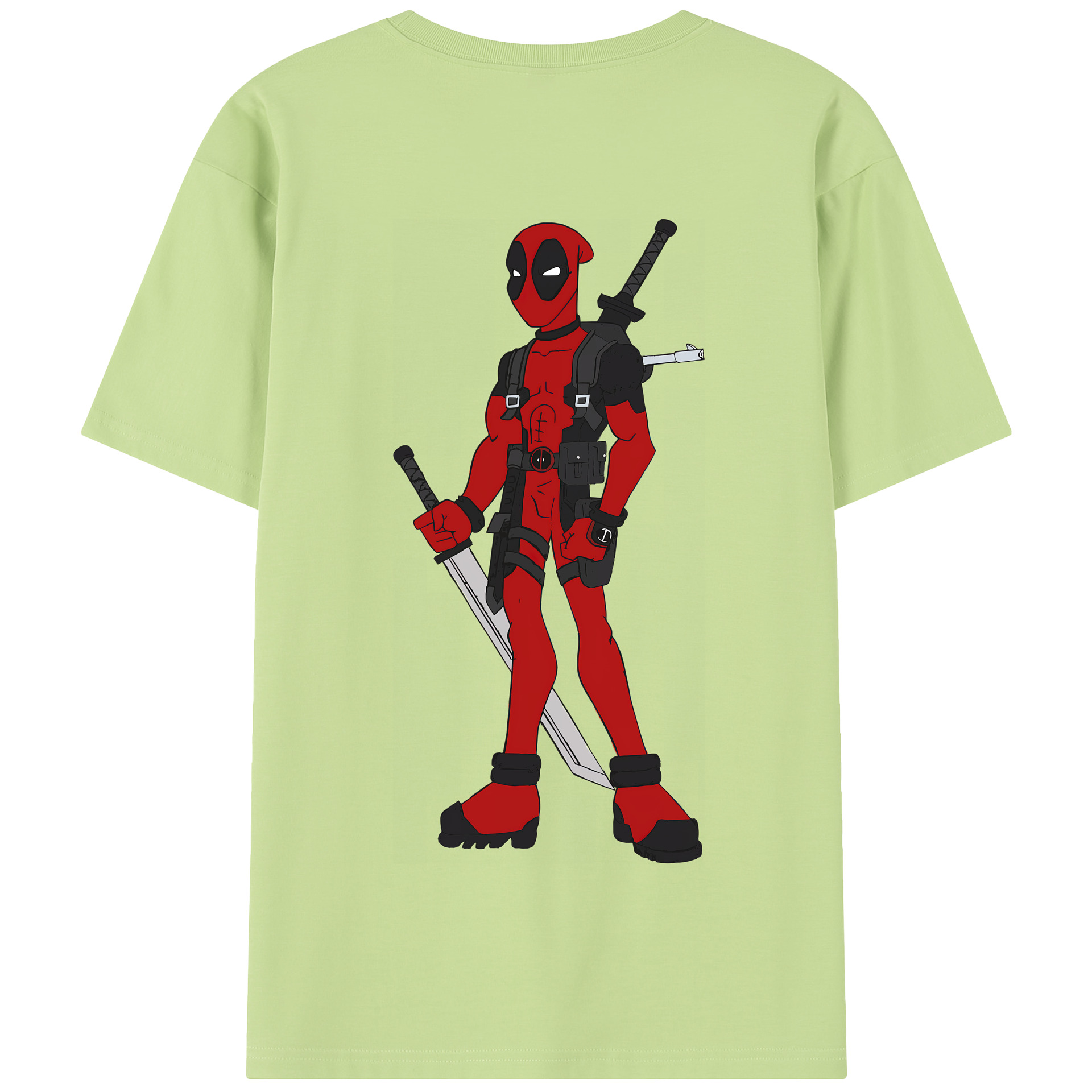 （画像用） Deadpool デッドプール 綿100％半袖Tシャツ（背面プリント）